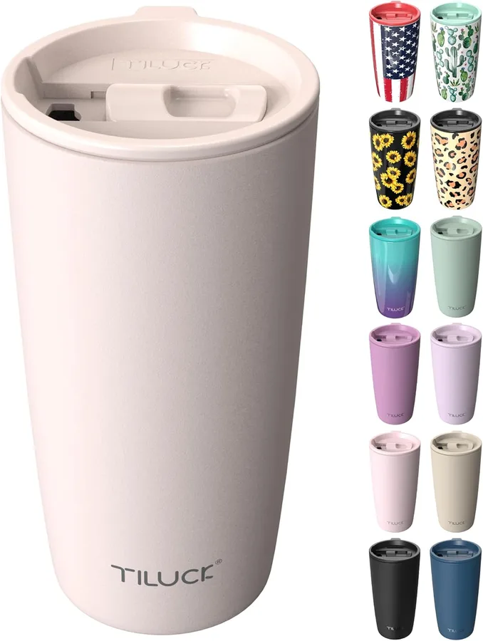 TILUCK 20 oz Insulated Coffee Tumbler — Matte Sakura Pink